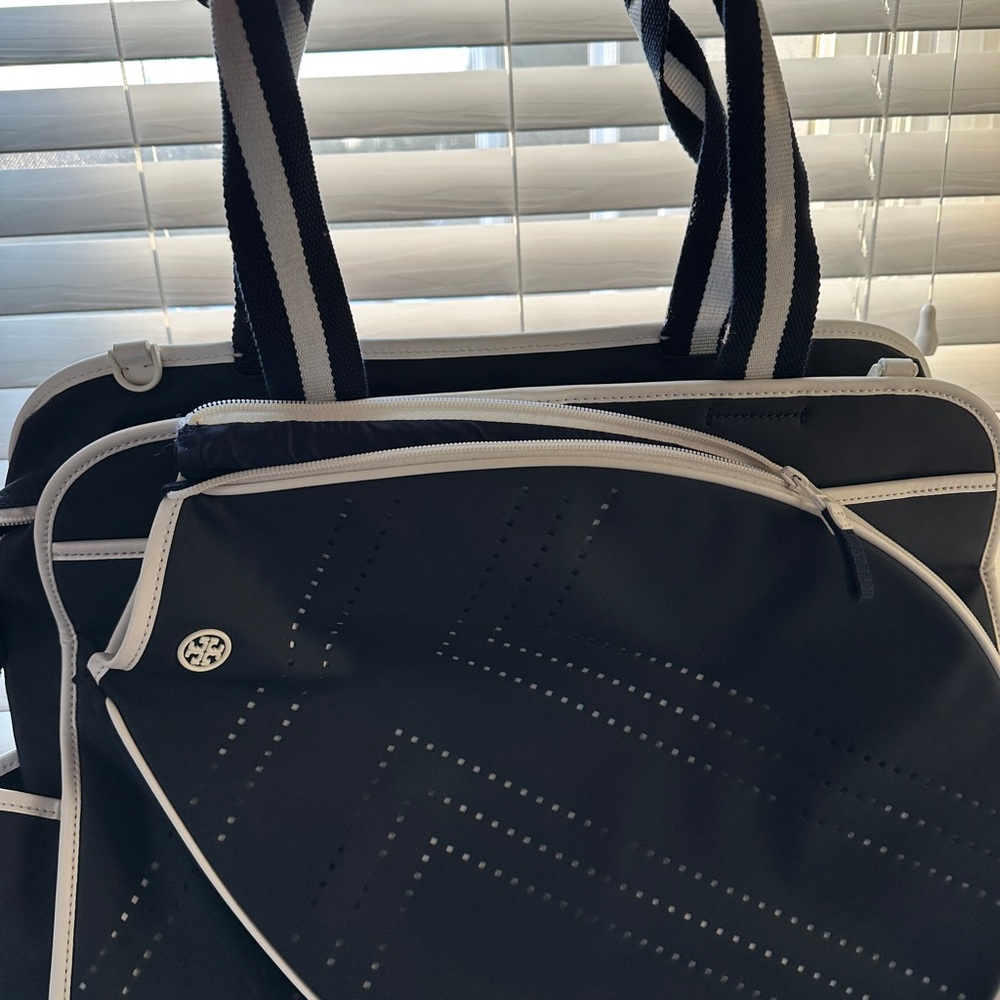 Tory Burch Black and White Duffel Bag